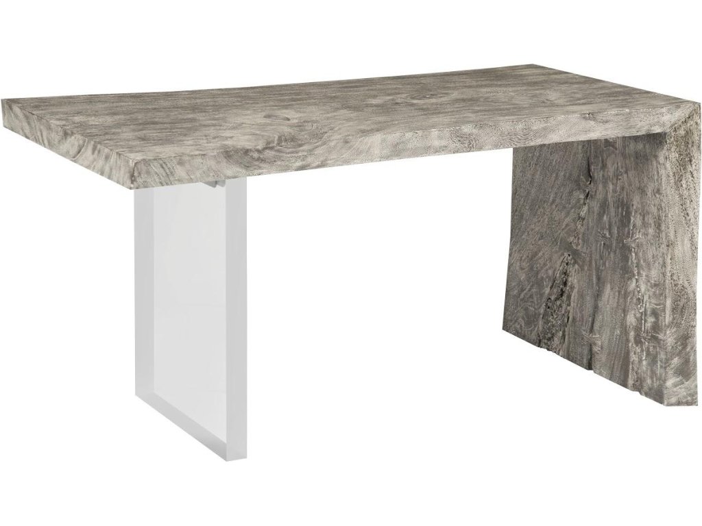 Waterfall Desk, Gray Stone, Acrylic Leg - main image
