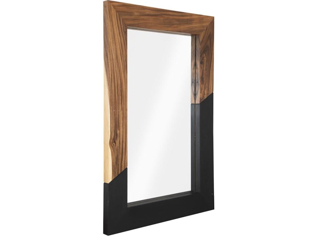 Geometry Wood Mirror, Natural, Black - image 1