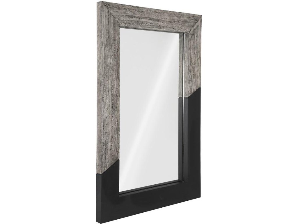 Geometry Wood Mirror, Gray Stone, Black - image 1