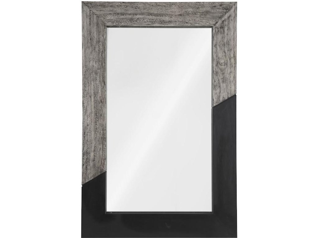Geometry Wood Mirror, Gray Stone, Black - main image