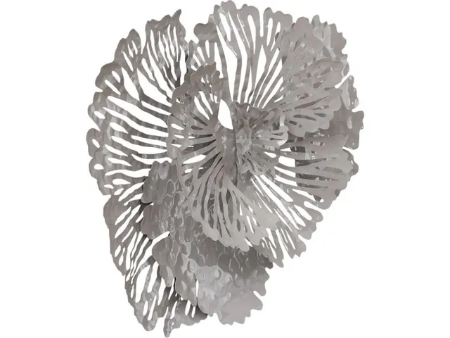 Flower Wall Art, Small, Gray, Metal - Alternative View