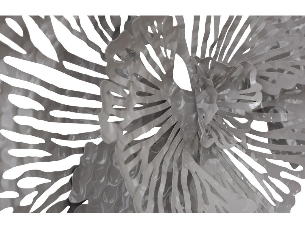 Flower Wall Art, Small, Gray, Metal - image 2