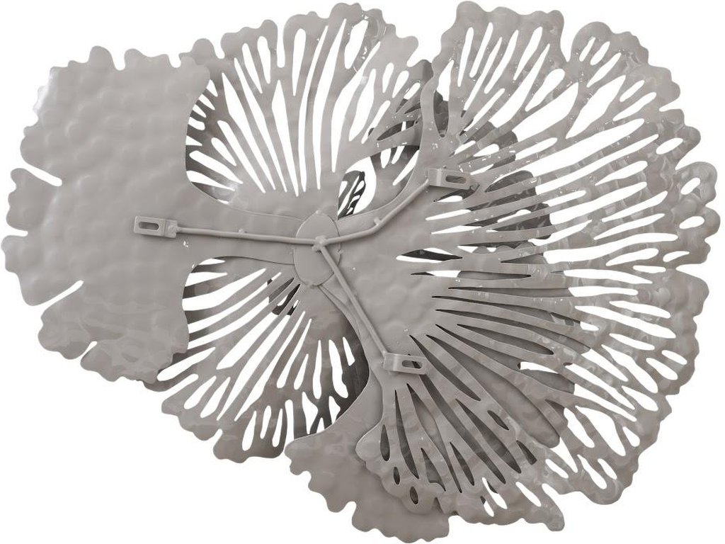 Flower Wall Art, Small, Gray, Metal - image 3