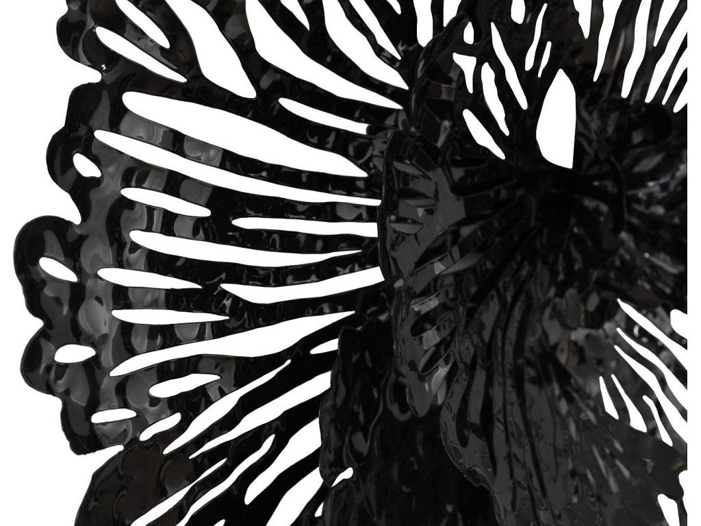 Flower Wall Art, Small, Black, Metal - image 2