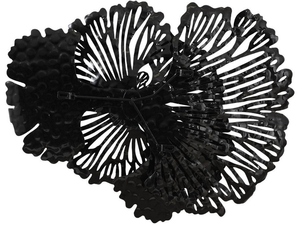Flower Wall Art, Small, Black, Metal - image 3