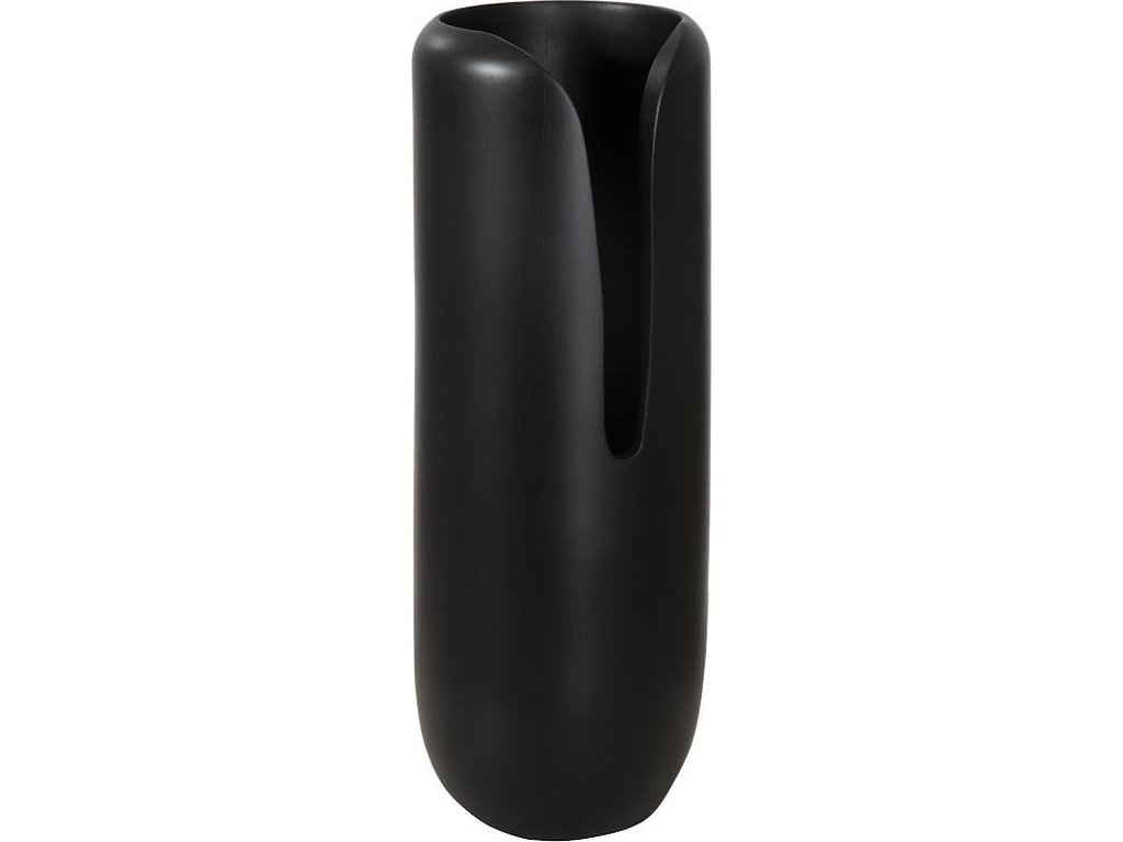 Interval Wood Vase, Black, Large - main image