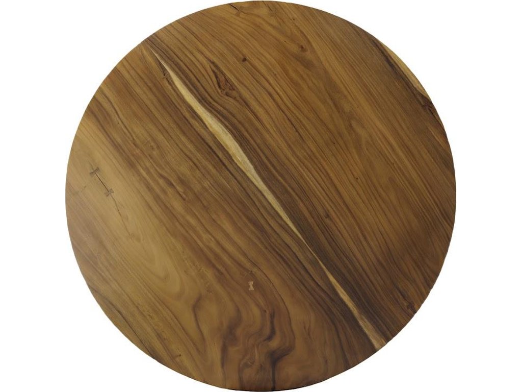 Chuleta Round Dining Table on Stainless Steel Base, Natural - main image
