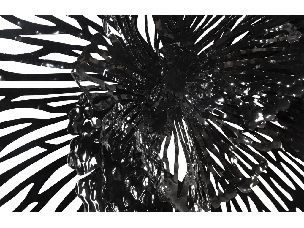 Flower Wall Art, Medium, Black, Metal - image 2
