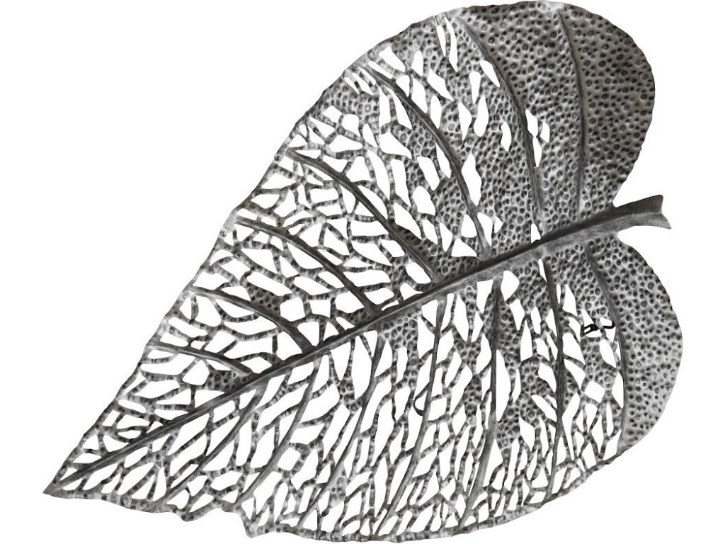 Birch Leaf Wall Art, Silver, LG - image 1