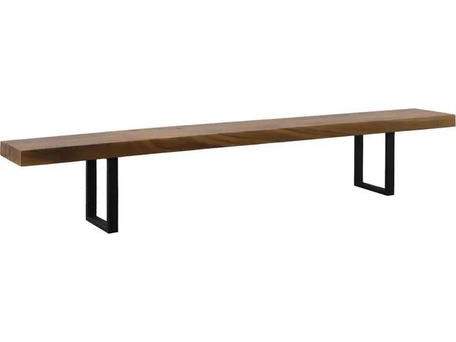 Origins Straight Edge Bench, Natural, Satin Black Legs