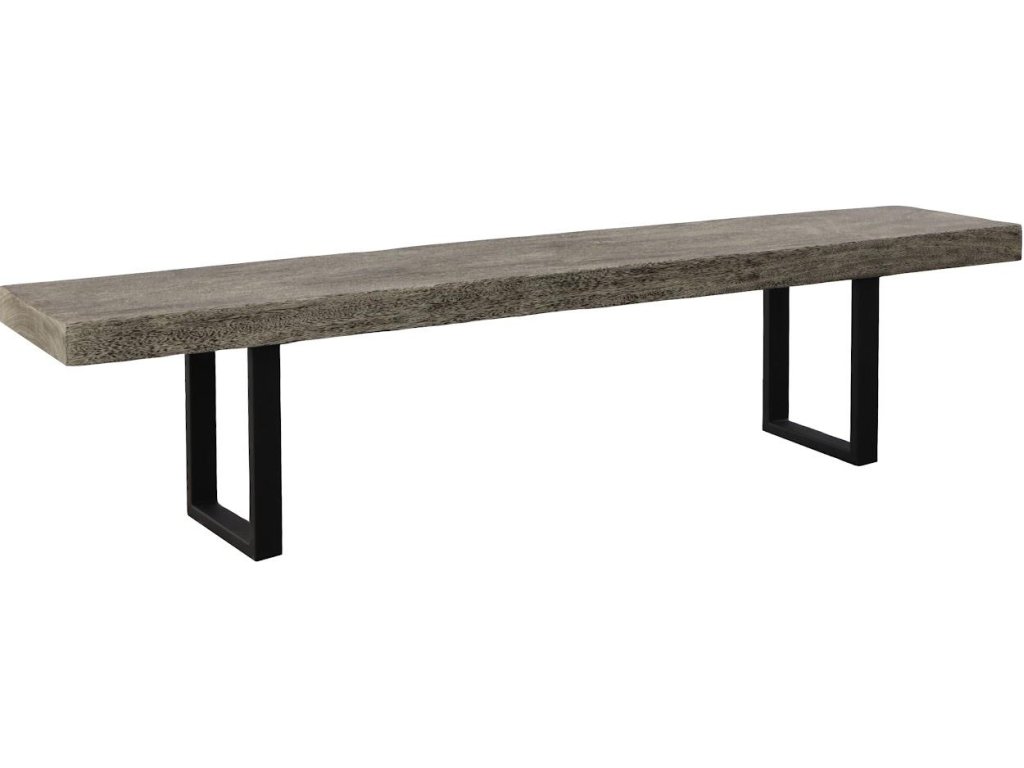 Origins Straight Edge Bench, Gray Stone, Satin Black Legs - main image