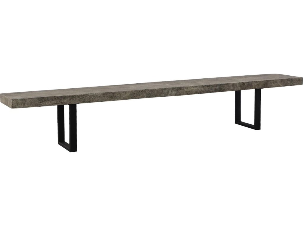 Origins Straight Edge Bench, Gray Stone, Satin Black Legs - main image