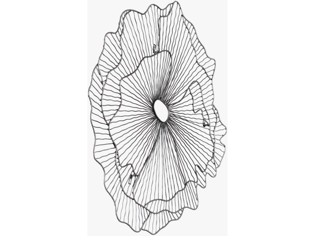 Poppy Flower Wall Art, Silver/Black, SM - image 1