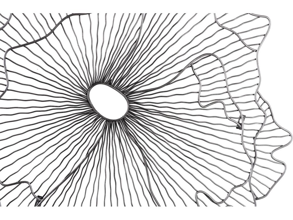 Poppy Flower Wall Art, Silver/Black, SM - image 2