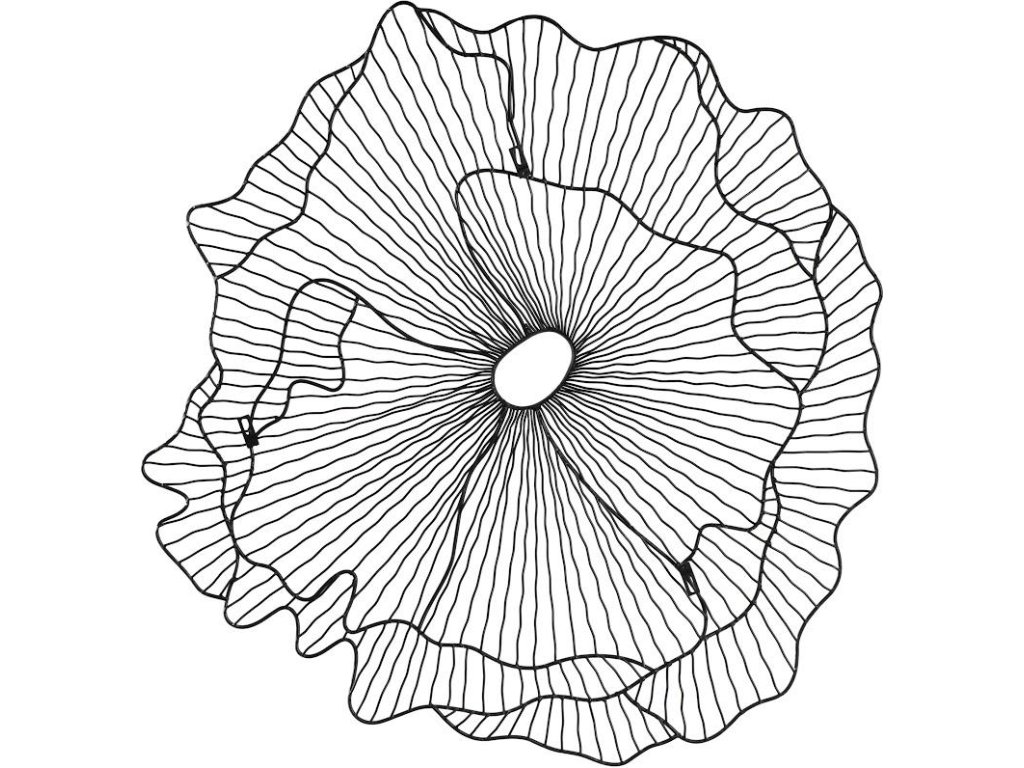Poppy Flower Wall Art, Silver/Black, SM - image 3