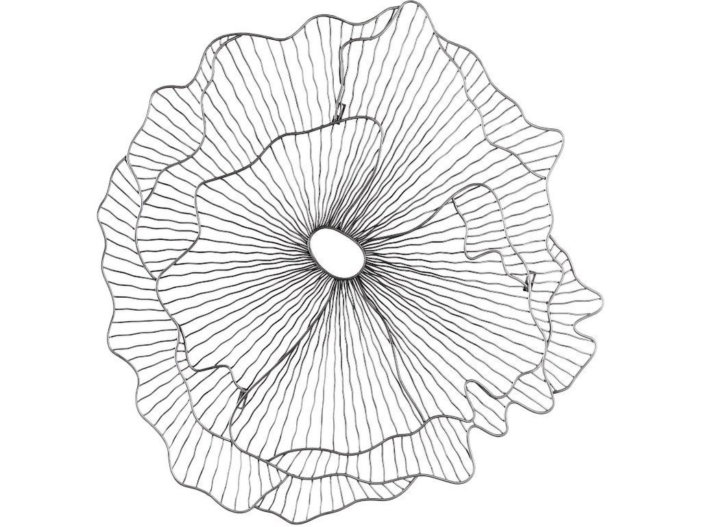 Poppy Flower Wall Art, Silver/Black, SM - main image