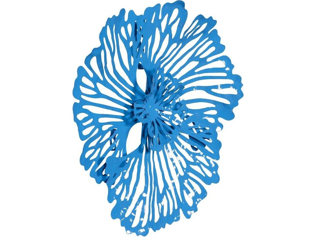 Flower Wall Art, Extra Small, Blue, Metal - image 1
