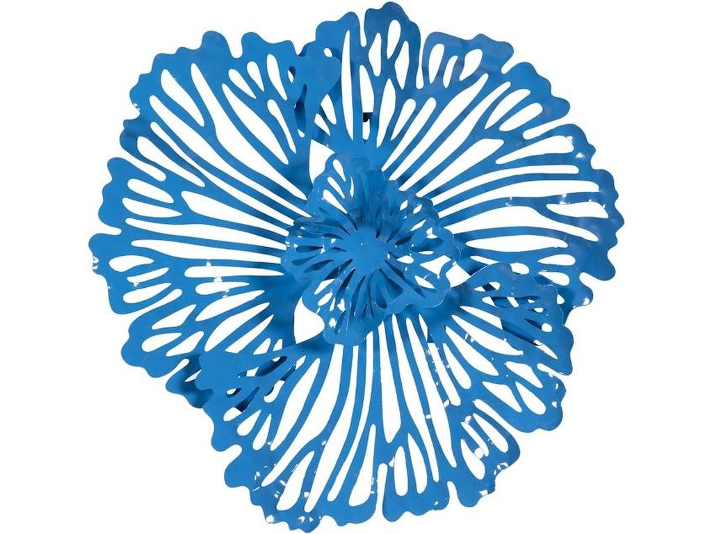 Flower Wall Art, Extra Small, Blue, Metal - main image