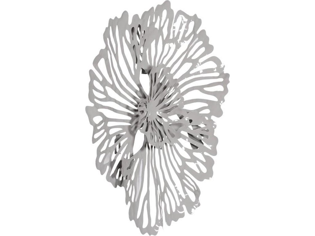 Flower Wall Art, Extra Small, Gray, Metal - image 1