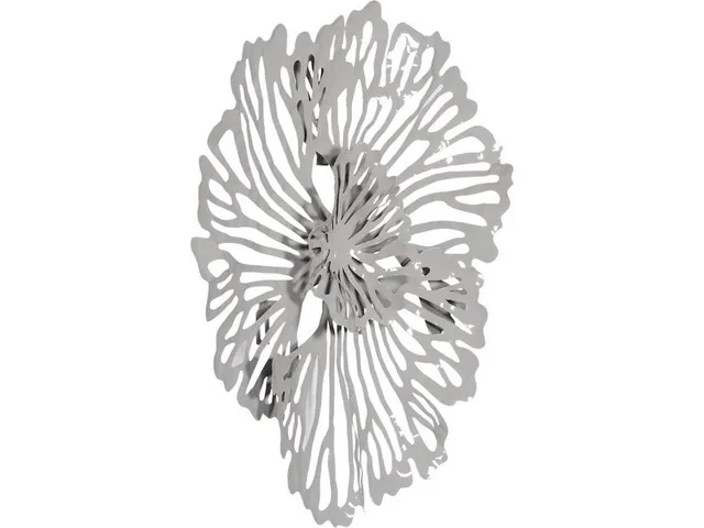 Flower Wall Art, Extra Small, Gray, Metal - Alternative View