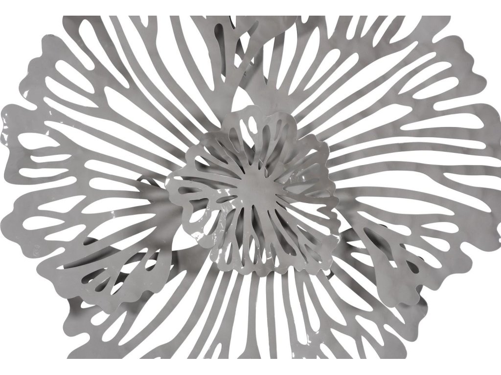 Flower Wall Art, Extra Small, Gray, Metal - image 2