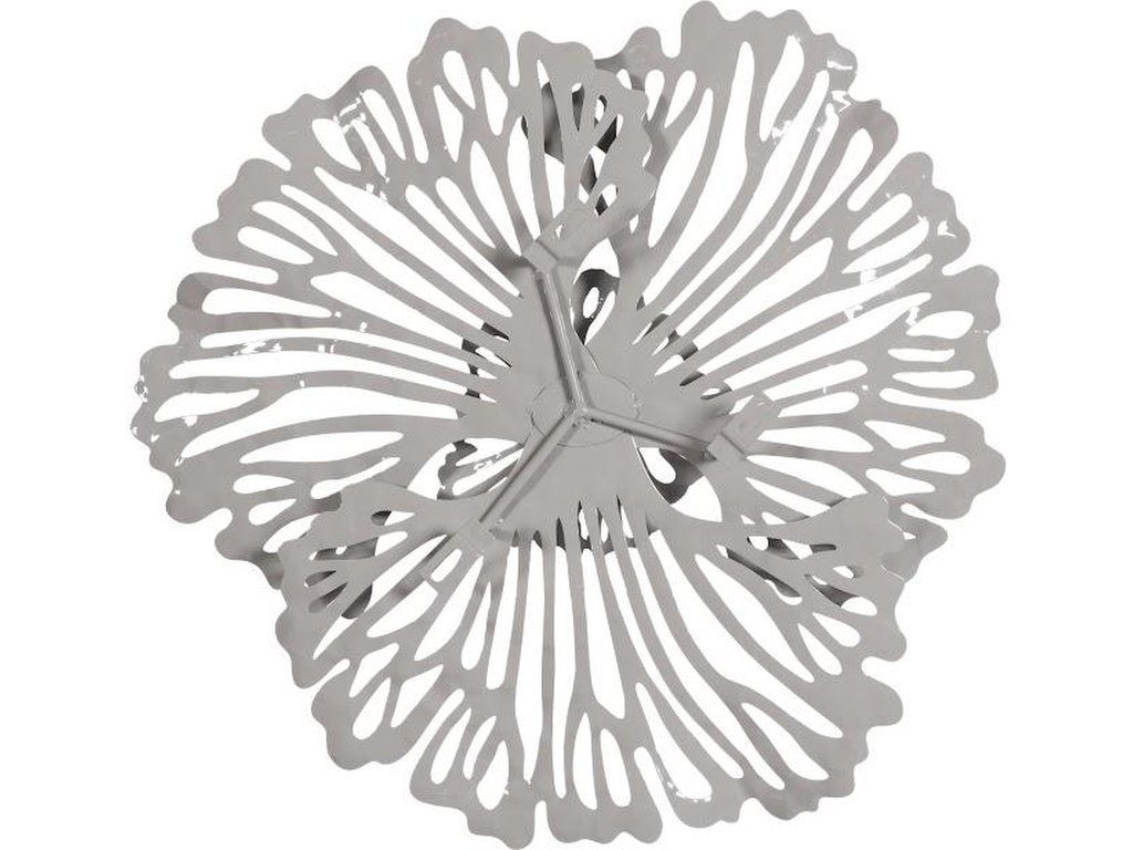 Flower Wall Art, Extra Small, Gray, Metal - image 3