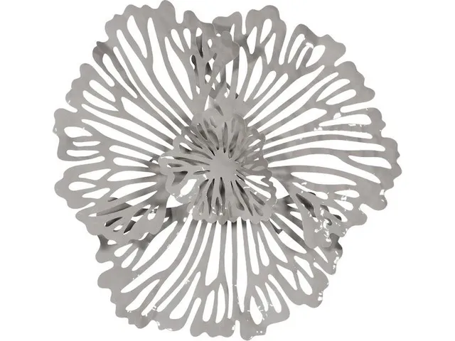 Flower Wall Art, Extra Small, Gray, Metal
