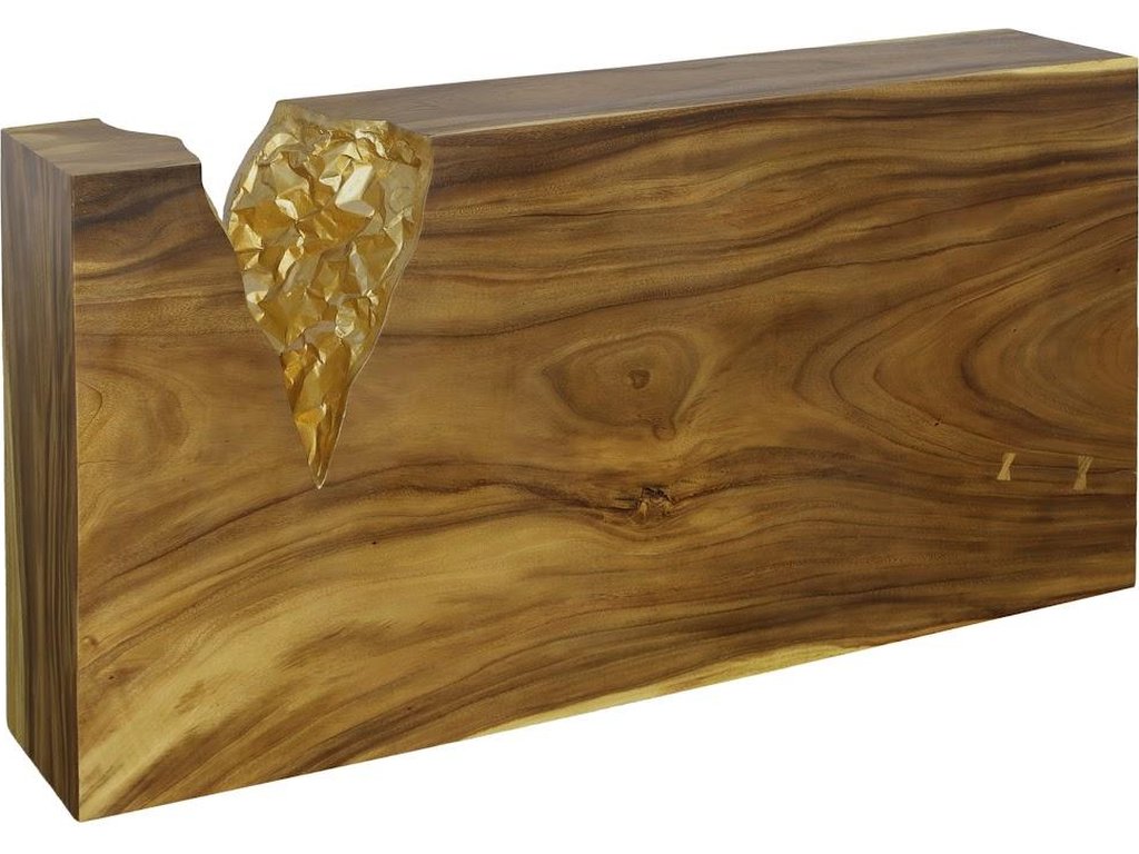 Chiseled Console Table, Natural, Gold - main image