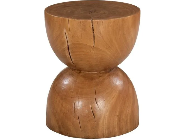 Wood Hourglass Stool