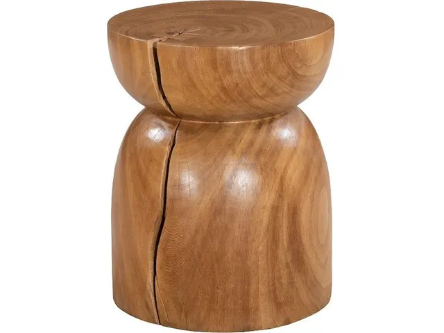 Wood Hourglass Stool
