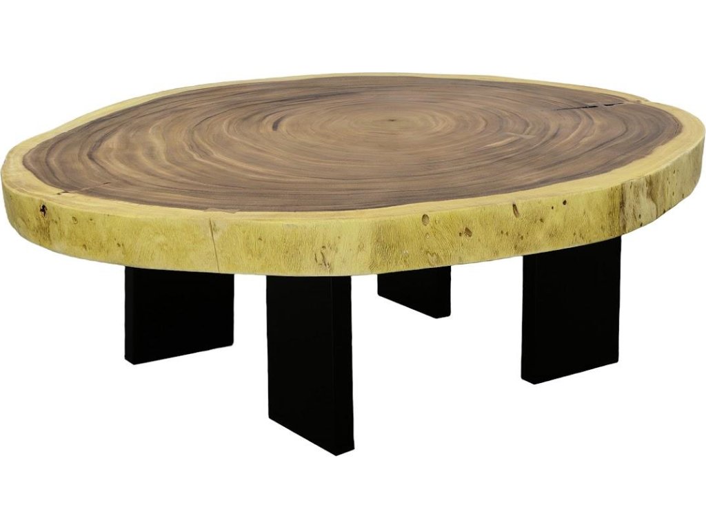 Floating Coffee Table With Black Legs, Natural, Size Varies - main image