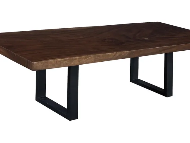 Straight Edge Dining Table, Perfect Brown, Satin Black Legs - Alternative View