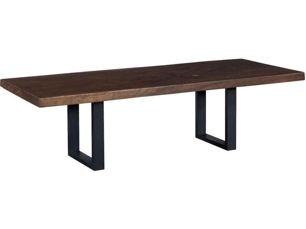Straight Edge Dining Table, Perfect Brown, Satin Black Legs - main image
