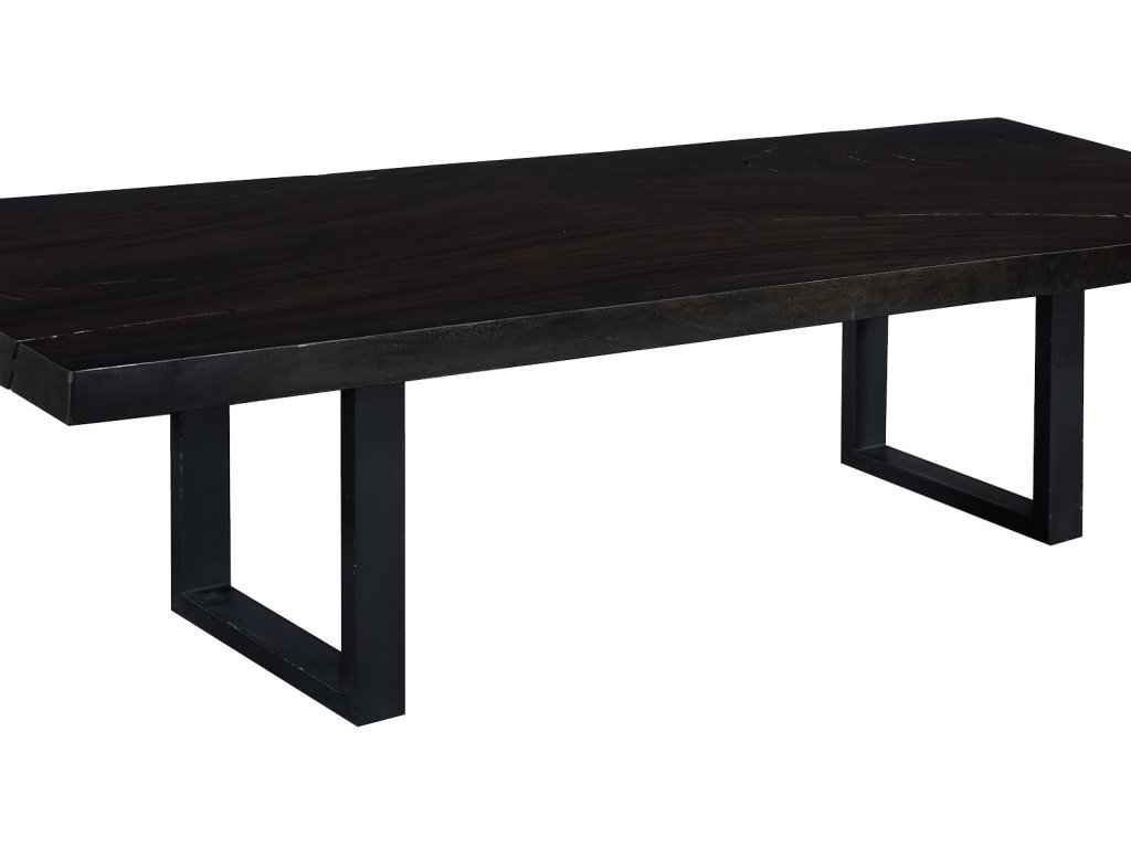 Straight Edge Dining Table, Ebony Black, Satin Black Legs - image 1