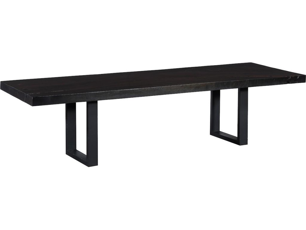 Straight Edge Dining Table, Ebony Black, Satin Black Legs - main image