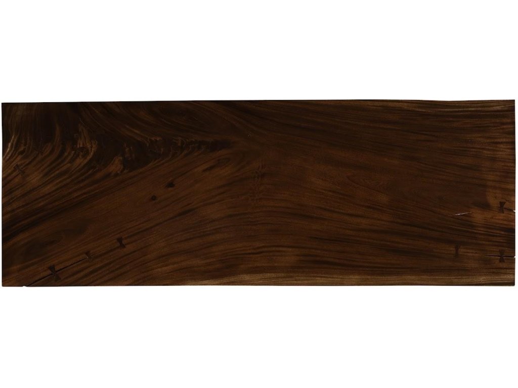 Straight Edge Dining Table, Perfect Brown, Satin Black Legs - image 1