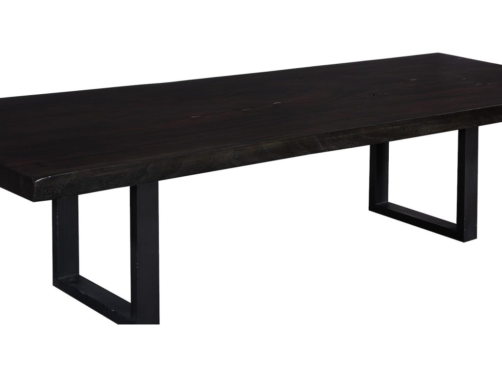 Live Edge Dining Table, Ebony, Satin Black Legs - image 2