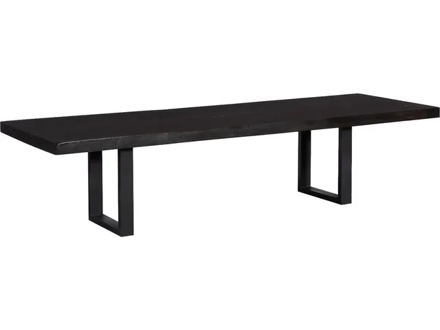 Live Edge Dining Table, Ebony, Satin Black Legs