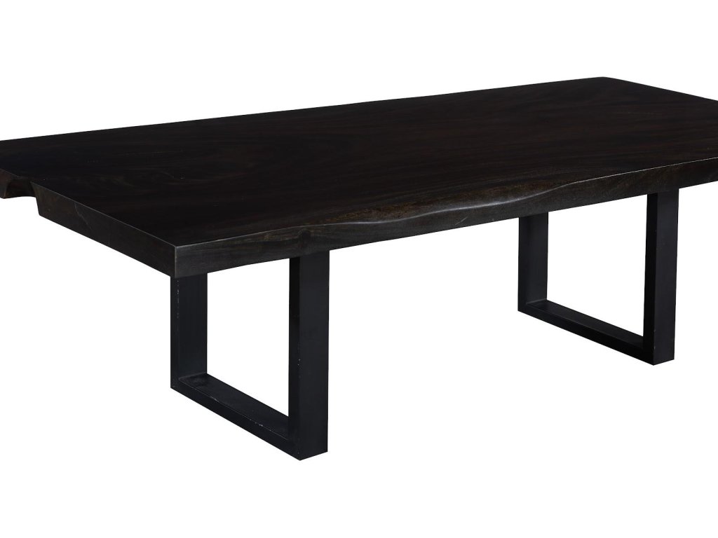 Live Edge Dining Table, Ebony Black, Satin Black Legs - image 2
