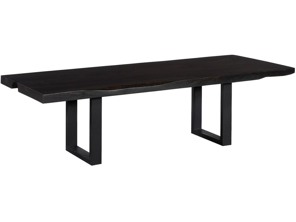 Live Edge Dining Table, Ebony Black, Satin Black Legs - main image