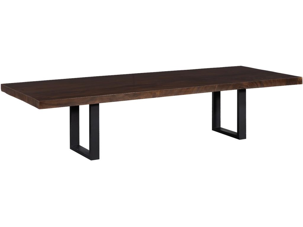 Straight Edge Dining Table, Perfect Brown, Satin Black Legs - main image