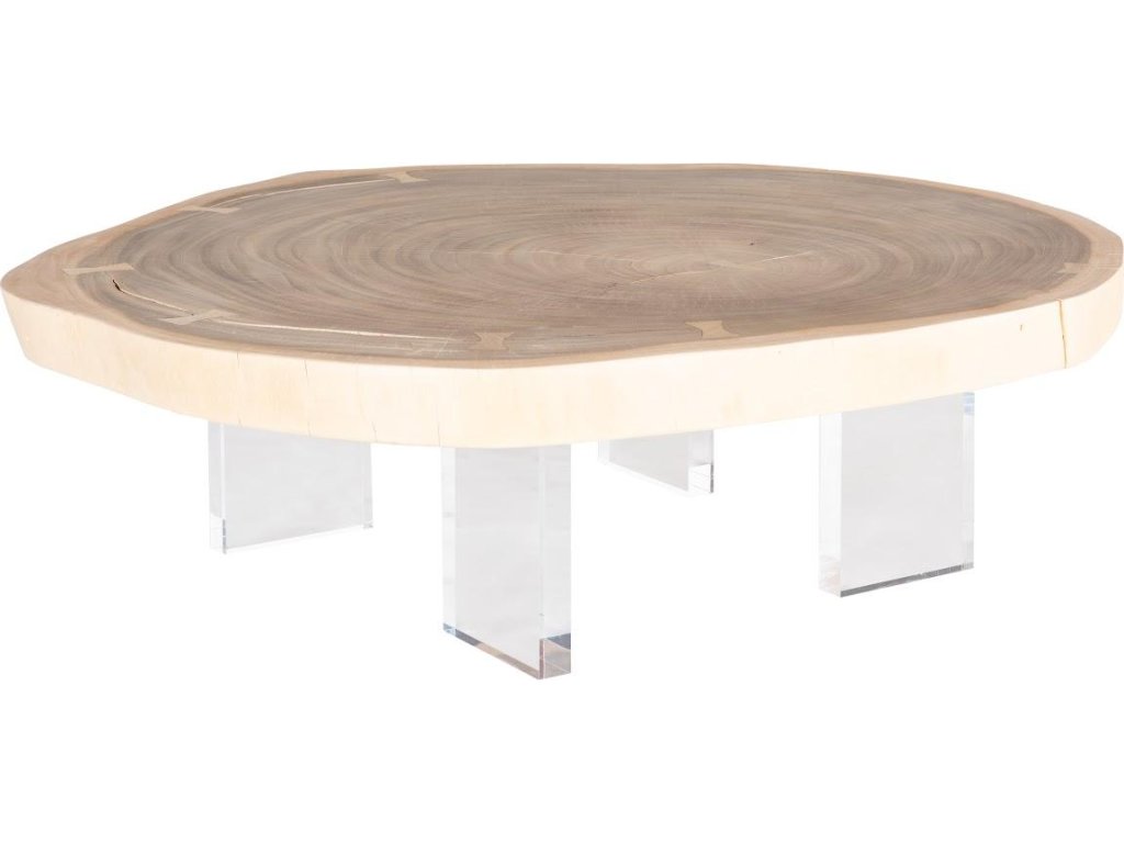 Floating Coffee Table with Acrylic Legs, Bleached , Size Varies - main image