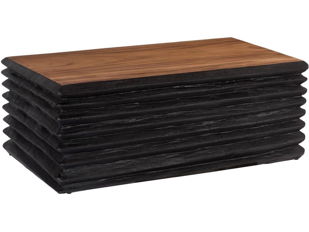 Layered Coffee Table, Burnt, Natural - image 2