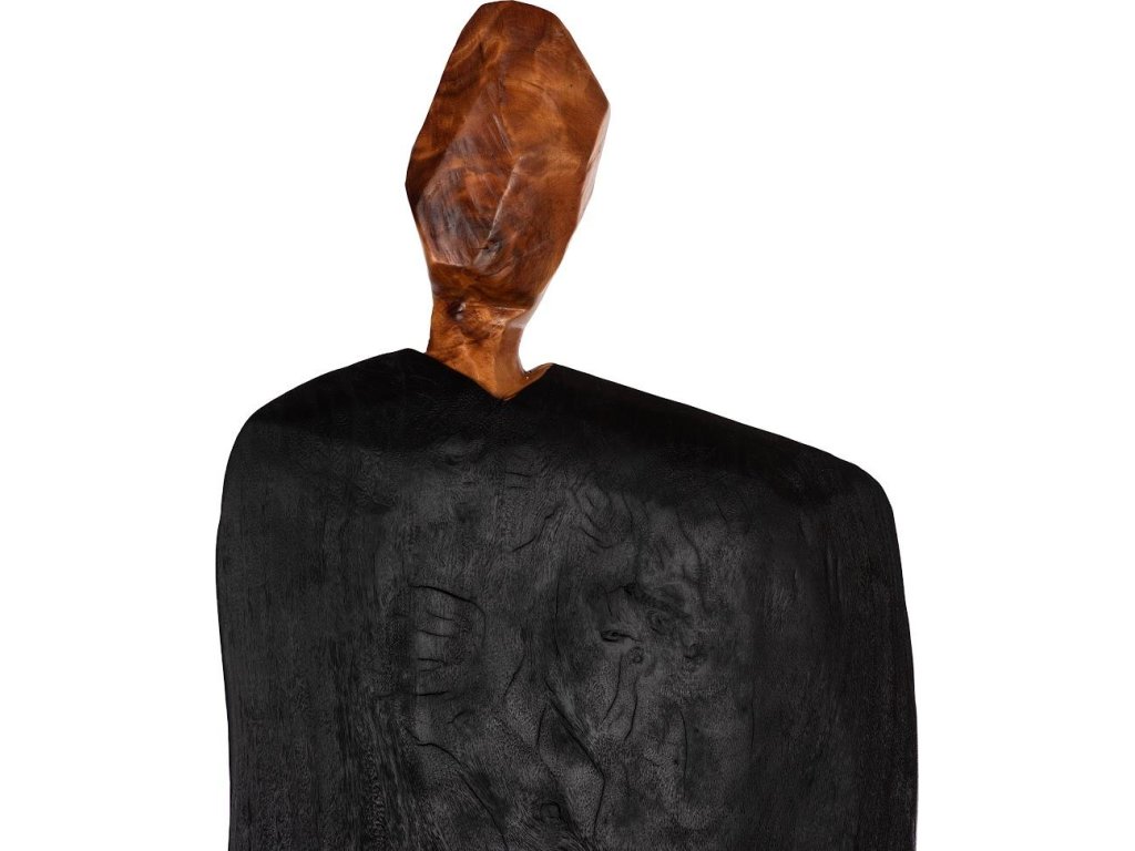 Figurative Wood Sculpture, Iron Base - image 2