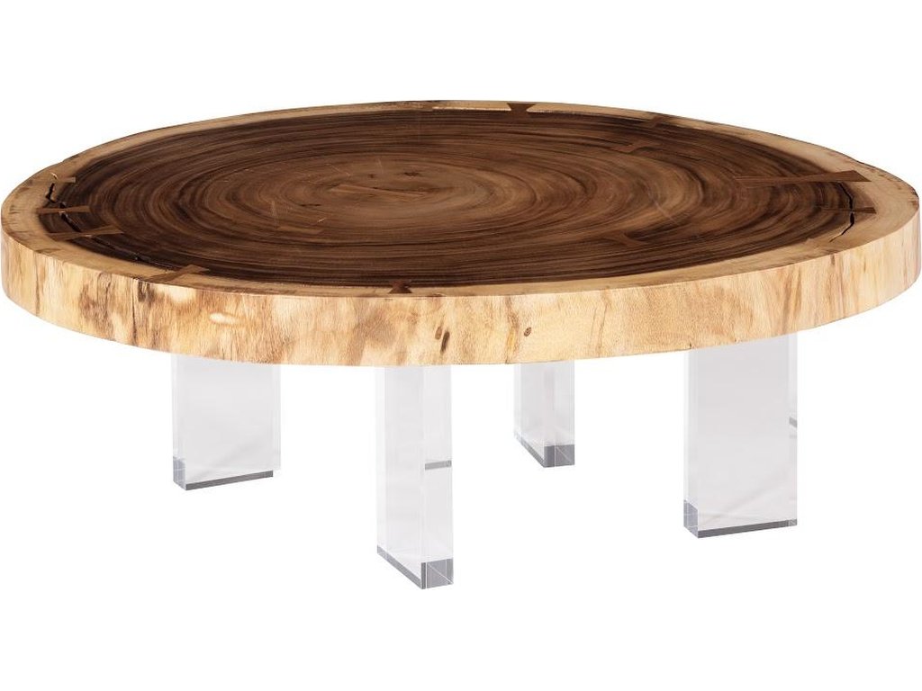 Floating Coffee Table with Acrylic Legs, Natural, Size Varies - main image