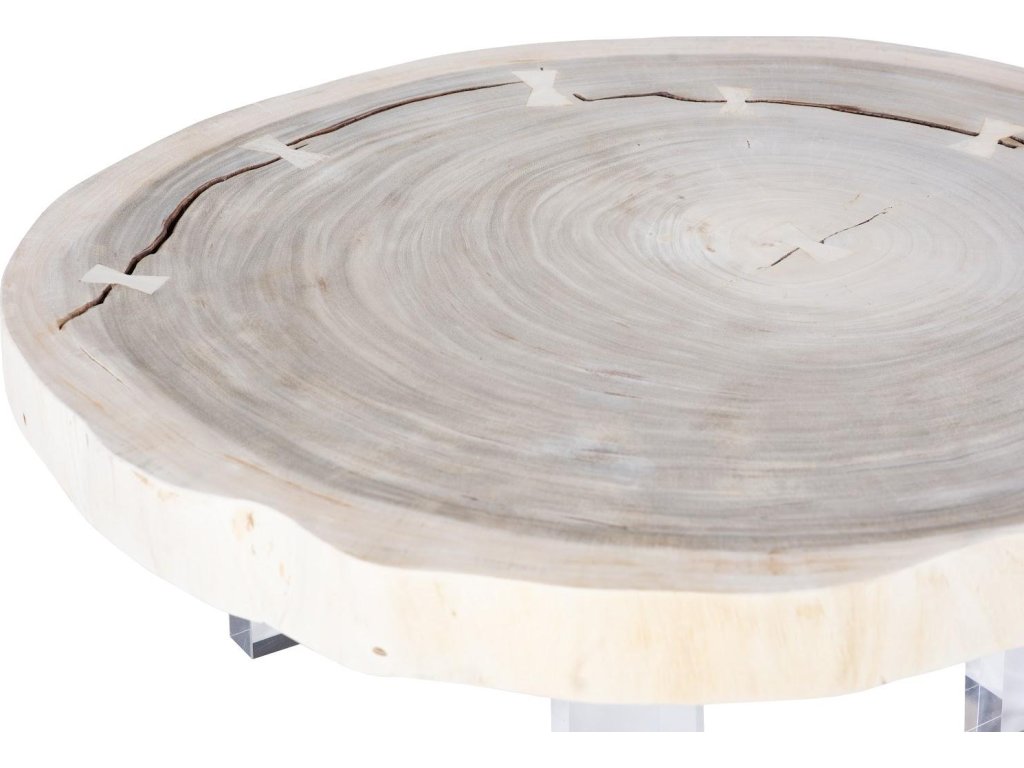 Floating Coffee Table with Acrylic Legs, Bleached, Size Varies - image 2