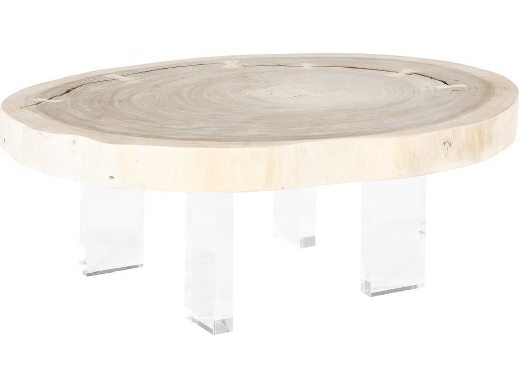 Floating Coffee Table with Acrylic Legs, Bleached, Size Varies - main image