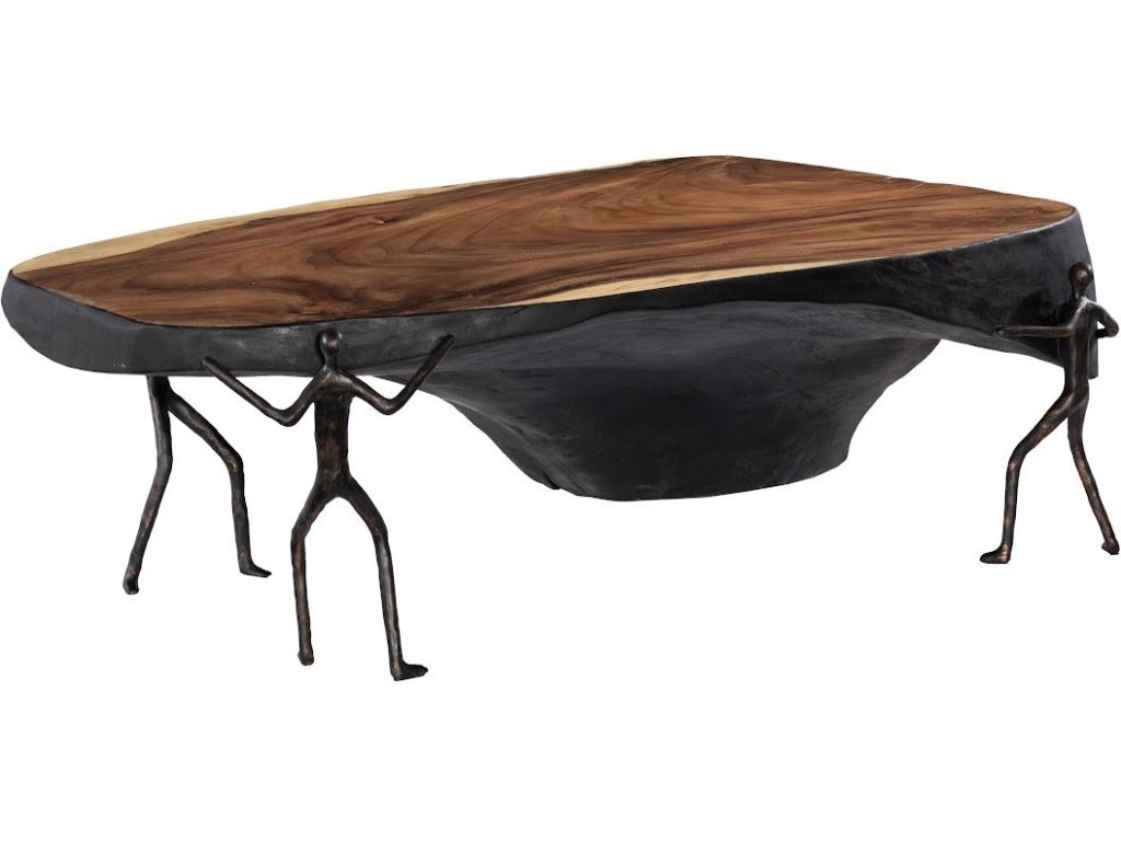Atlas Coffee Table, Burnt Edges, Chamcha Wood/Metal, Natural - main image