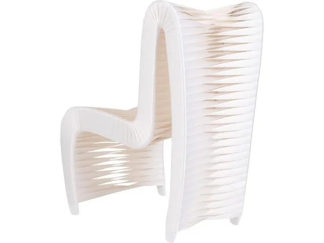 Seat Belt Dining Chair, High Back, White/Off-White - Alternative View
