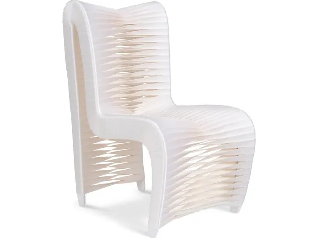 Seat Belt Dining Chair, High Back, White/Off-White